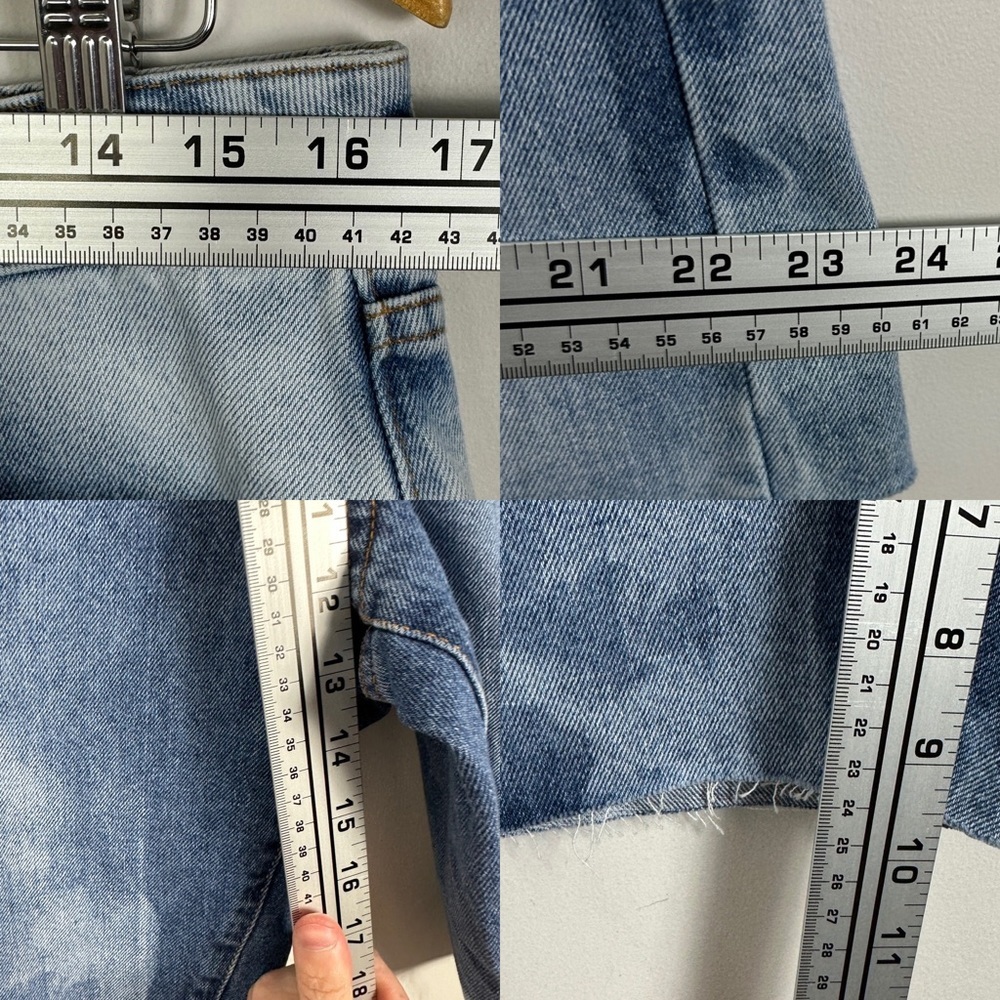 NEW‎ Topman Extreme Wash Slim Shorts Denim Jean Button Fly Size 32 Topshop Dye - Picture 10 of 10